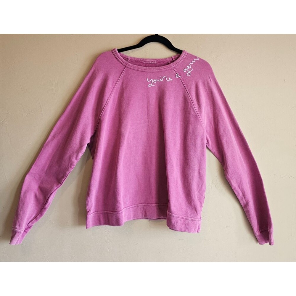 SWEATSHIRT-plum  with Hand embroidery "you're a gem" no size-med